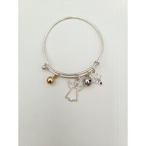 Christmas‎ Holiday Expandable Charm Bracelet Angel Bells Reindeer